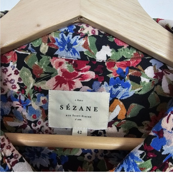 Sezane Multicolor Floral Long Sleeve Dress - Picture 9 of 10
